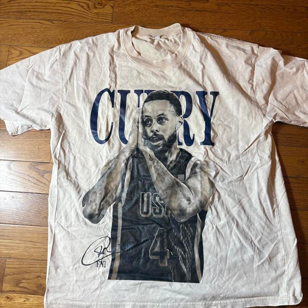 Nba stephen curry white t shirt